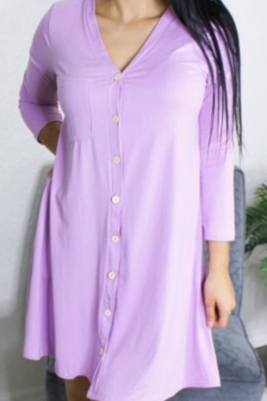 NWT Entro brand lavender colored dress WITH pockets super soft - Picture 1 of 7